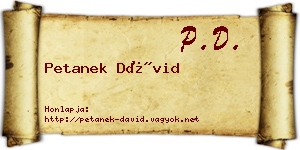 Petanek Dávid névjegykártya